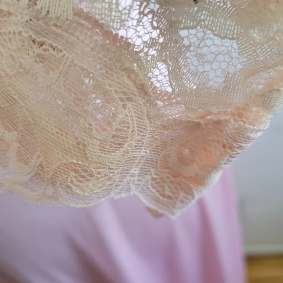 70s Formal Maxi Length Gown / Lace Details / Size XS - Picture 5 of 11